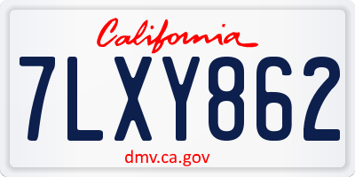 CA license plate 7LXY862