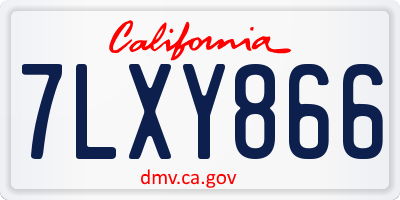 CA license plate 7LXY866