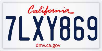 CA license plate 7LXY869