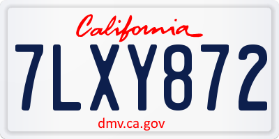 CA license plate 7LXY872