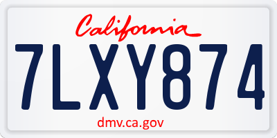 CA license plate 7LXY874