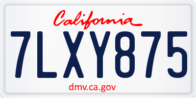 CA license plate 7LXY875