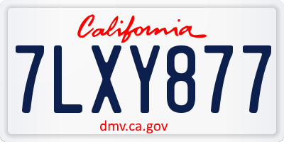 CA license plate 7LXY877