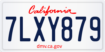 CA license plate 7LXY879