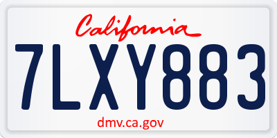 CA license plate 7LXY883