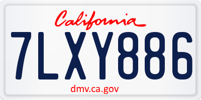 CA license plate 7LXY886