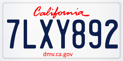 CA license plate 7LXY892