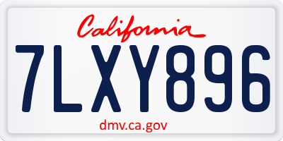 CA license plate 7LXY896