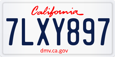 CA license plate 7LXY897