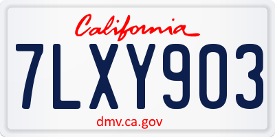 CA license plate 7LXY903