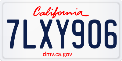 CA license plate 7LXY906