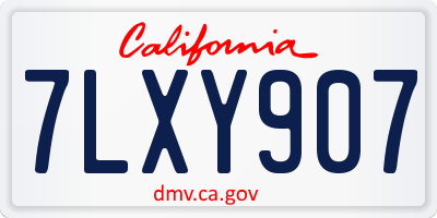 CA license plate 7LXY907