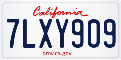 CA license plate 7LXY909