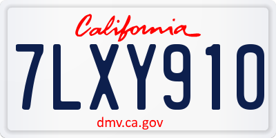 CA license plate 7LXY910