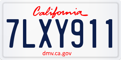 CA license plate 7LXY911