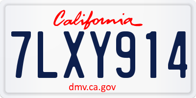 CA license plate 7LXY914
