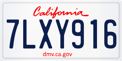 CA license plate 7LXY916
