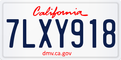 CA license plate 7LXY918