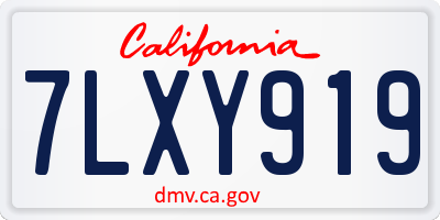 CA license plate 7LXY919