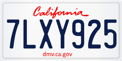 CA license plate 7LXY925
