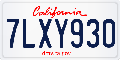 CA license plate 7LXY930