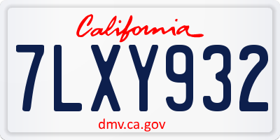 CA license plate 7LXY932