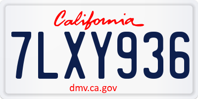 CA license plate 7LXY936