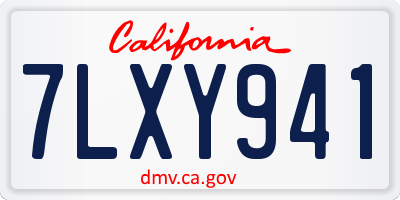 CA license plate 7LXY941