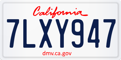 CA license plate 7LXY947