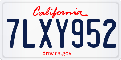 CA license plate 7LXY952