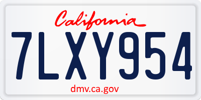 CA license plate 7LXY954