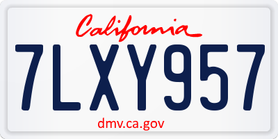 CA license plate 7LXY957