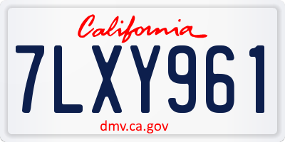 CA license plate 7LXY961