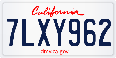 CA license plate 7LXY962
