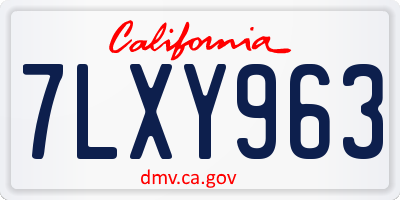 CA license plate 7LXY963