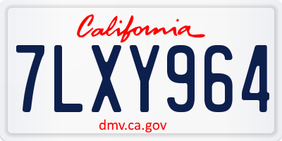 CA license plate 7LXY964