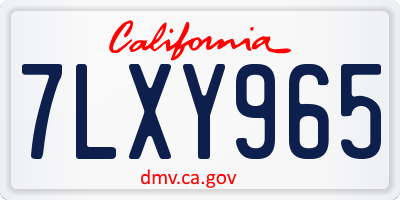 CA license plate 7LXY965
