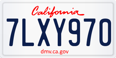CA license plate 7LXY970