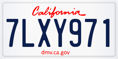 CA license plate 7LXY971