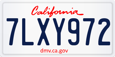 CA license plate 7LXY972