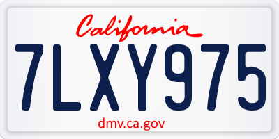CA license plate 7LXY975