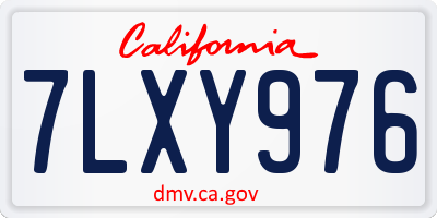 CA license plate 7LXY976