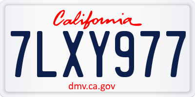 CA license plate 7LXY977