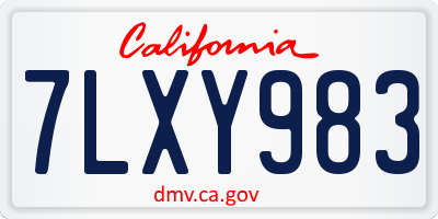 CA license plate 7LXY983