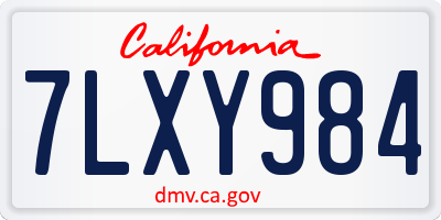 CA license plate 7LXY984