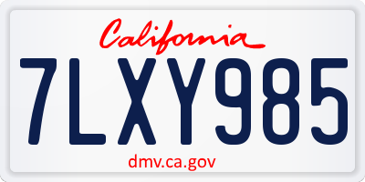 CA license plate 7LXY985