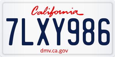 CA license plate 7LXY986