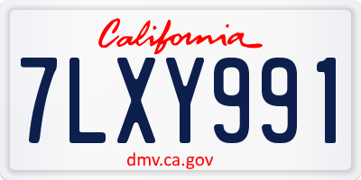 CA license plate 7LXY991
