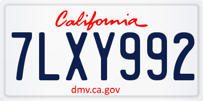 CA license plate 7LXY992