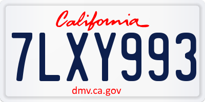 CA license plate 7LXY993